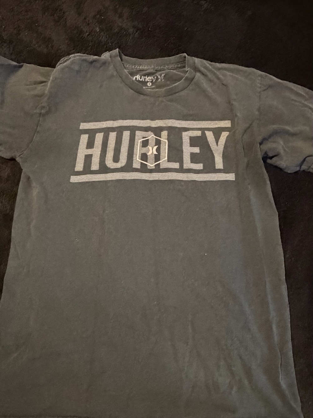 Hurley Men's Charcoal Graphic Logo Short Sleeve Tee